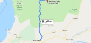 Distance from masindi to Murchison Falls national park